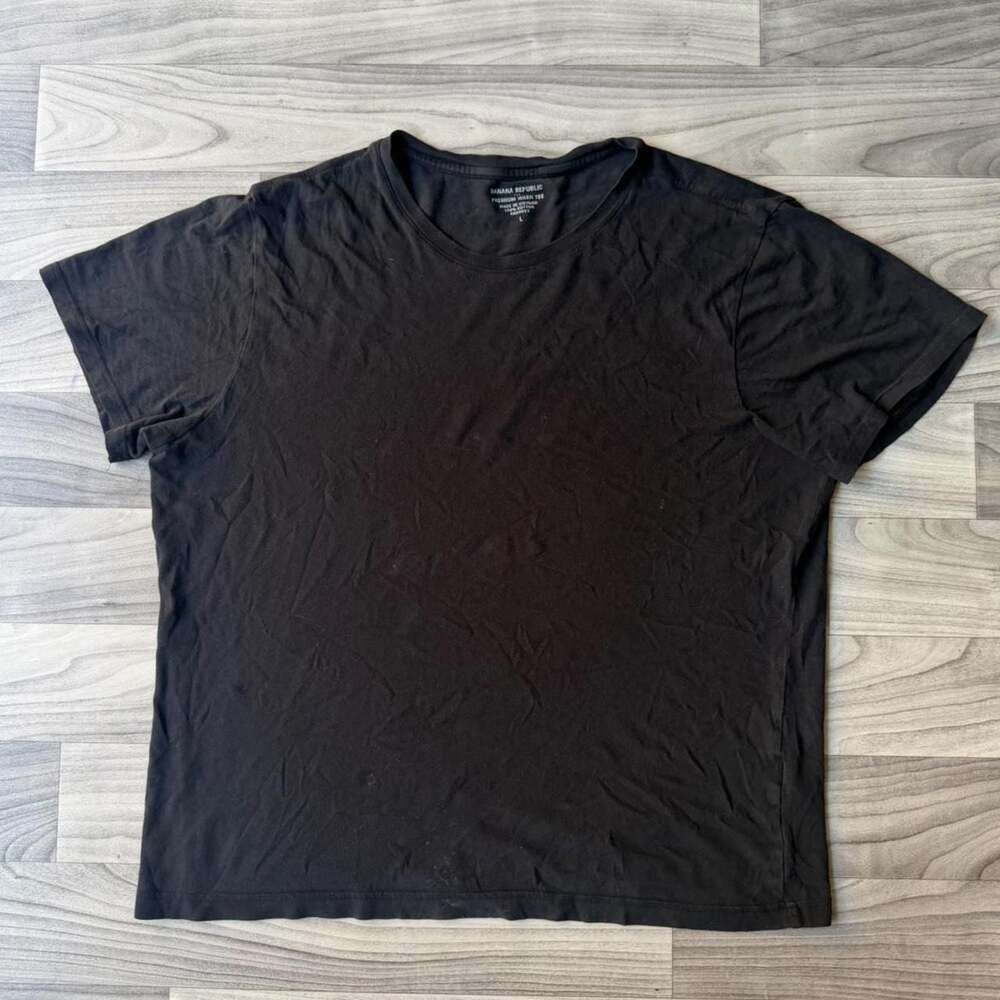 Banana Republic Premium Wash Tee Black Cotton T-Shirt